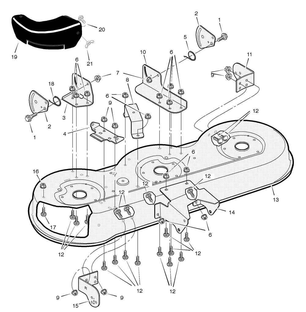 Mower Housing Diagram and Parts List for 461000X8A 2003 Briggs and Stratton Lawn Tractor